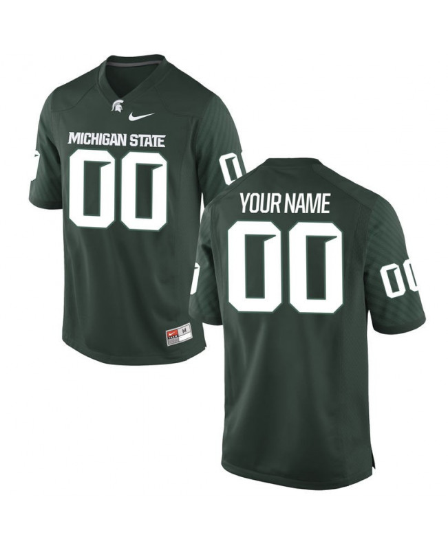 Men's Michigan State Spartans #00 Custom NCAA Nike Authentic Green College Stitched Football Jersey ZH41V14BL
